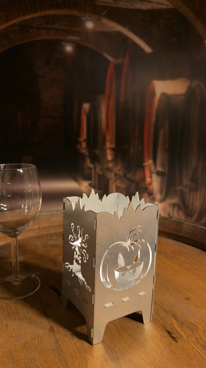 Halloweeni Tök és Fa Mécsestartó