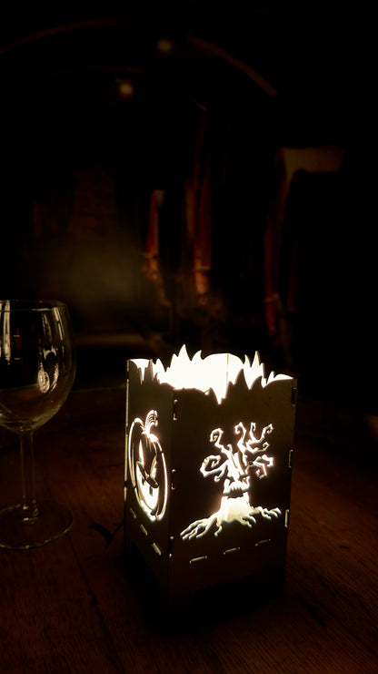 Halloweeni Tök és Fa Mécsestartó